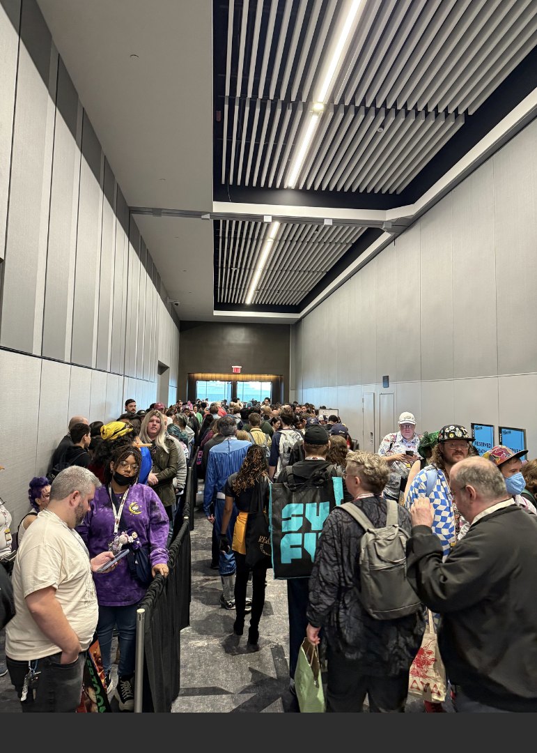 The line for The Littles screening at New York Comic Con