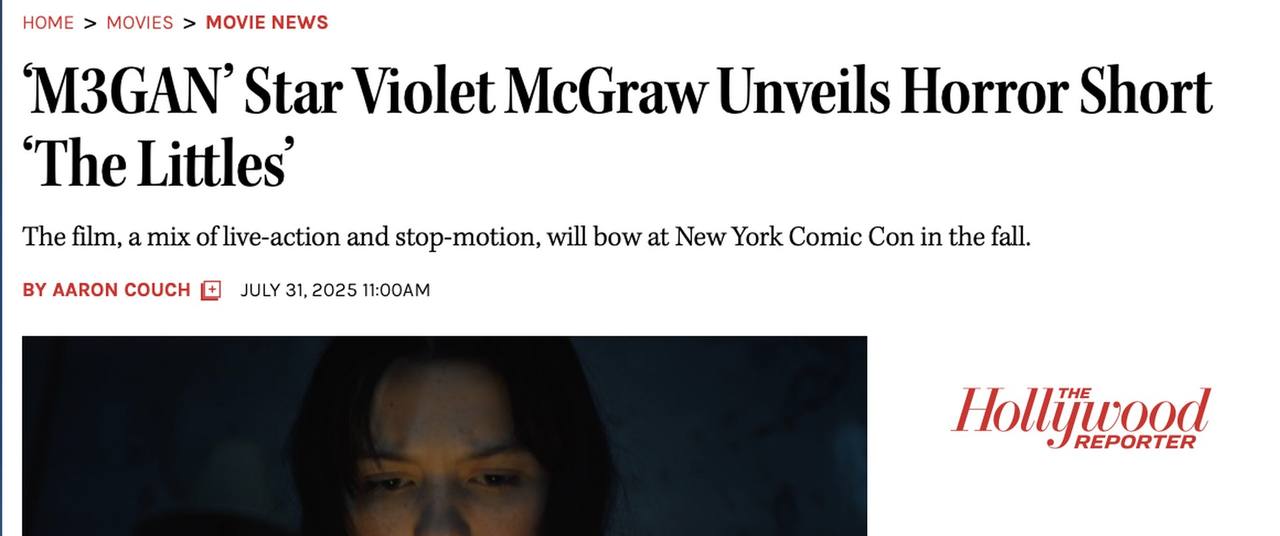 The Hollywood Reporter: ‘M3GAN’ Star Violet McGraw Unveils Horror Short ‘The Littles’